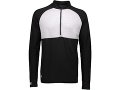Triko Mons Royale merino CHECKLIST 1/2 ZIP GEO black / grey marl - Triko Mons Royale merino CHECKLIST 1/2 ZIP GEO black / grey marl