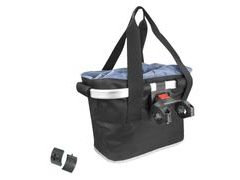 Koš na řídítka Force KLICK 31,8mm, plátěný, černý - Koš na řídítka Force KLICK 31,8mm, plátěný, černý