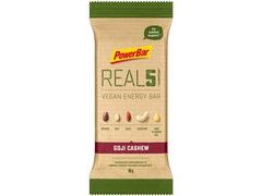 Tyčinka PowerBar REAL5 Vegan gója a kešu 65g - Tyčinka PowerBar REAL5 Vegan gója a kešu 65g