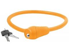 Zámek M-WAVE lankový 12x600 klíč, oranžový - Zámek M-WAVE lankový 12x600 klíč, oranžový