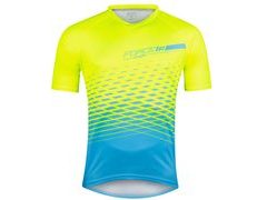 Pánský dres s krátkým rukávem FORCE MTB ANGLE, fluo-modrý - Pánský dres s krátkým rukávem FORCE MTB ANGLE, fluo-modrý