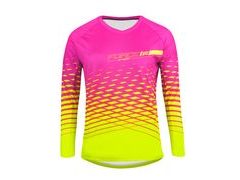 Dámský dres s dlouhým rukávem FORCE MTB ANGLE LADY, růžovo-fluo - Dámský dres s dlouhým rukávem FORCE MTB ANGLE LADY, růžovo-fluo