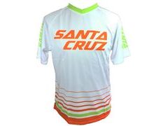 Dres Santa Cruz STRIPED TRAIL JERSEY, white - Dres Santa Cruz STRIPED TRAIL JERSEY, white