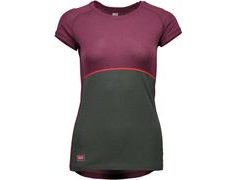 Triko Mons Royale merino BELLA TECH TEE GEO burgundy / forest green - Triko Mons Royale merino BELLA TECH TEE GEO burgundy / forest green