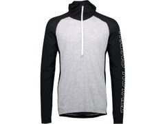 Triko Mons Royale merino TEMPLE TECH HOOD black / grey marl - Triko Mons Royale merino TEMPLE TECH HOOD black / grey marl