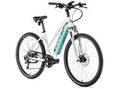 Krosové elektrokolo EXETER dámské, 2020-2 16,5" BÍLÁ MAT/SVĚTLE ZELENÁ - Krosové elektrokolo EXETER dámské, 2020-2 16,5" BÍLÁ MAT/SVĚTLE ZELENÁ