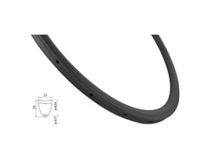 Ráfek Force silniční galuskový KARBON 33mm, 24děr - Ráfek Force silniční galuskový KARBON 33mm, 24děr