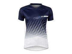 Dámský dres s krátkým rukávem FORCE MTB ANGLE LADY, bílo-modrý - Dámský dres s krátkým rukávem FORCE MTB ANGLE LADY, bílo-modrý
