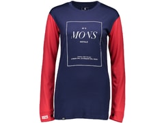 Triko Mons Royale merino BOYFRIEND LS STACK navy / raspberry - Triko Mons Royale merino BOYFRIEND LS STACK navy / raspberry