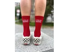 Dlouhé ponožky na kolo Kolo je Láska Cyklozmrd vol.2, červená - Dlouhé ponožky na kolo Kolo je Láska Cyklozmrd vol.2, červená