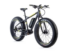 Pánské fat bike elektrokolo Leader Fox BORGO 26" černá mat/žlutá 2017 - Pánské fat bike elektrokolo Leader Fox BORGO 26" černá mat/žlutá 2017
