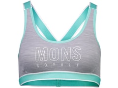 Podprsenka Mons Royale merino STELLA X-BACK BRA grey marl / peppermint - Podprsenka Mons Royale merino STELLA X-BACK BRA grey marl / peppermint