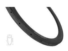 Ráfek Force silniční plášťový KARBON 55mm, 20děr - Ráfek Force silniční plášťový KARBON 55mm, 20děr