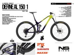 Celoodpružené kolo NS Bike Define AL 1 150 violet/lime 2024 - Celoodpružené kolo NS Bike Define AL 1 150 violet/lime 2024