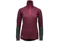 Triko Mons Royale merino CHECKLIST LS 1/4 ZIP GEO burgundy / forest green - Triko Mons Royale merino CHECKLIST LS 1/4 ZIP GEO burgundy / forest green