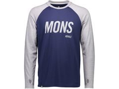 Triko Mons Royale merino CORESHOT RAGLAN LS SLANT navy / grey marl - Triko Mons Royale merino CORESHOT RAGLAN LS SLANT navy / grey marl