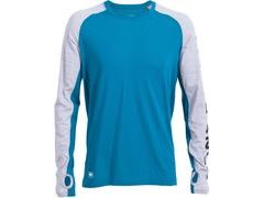 Triko Mons Royale merino TEMPLE TECH LS GEO blue steel / grey marl - Triko Mons Royale merino TEMPLE TECH LS GEO blue steel / grey marl
