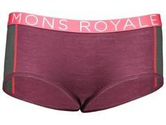 Kalhotky Mons Royale merino SYLVIA BOYLEG PANEL FOLO burgundy / forest green - Kalhotky Mons Royale merino SYLVIA BOYLEG PANEL FOLO burgundy / forest green