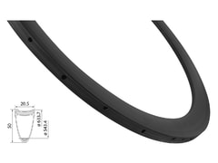 Ráfek silniční Force Karbon galuskový, 50mm, 24děr - Ráfek silniční Force Karbon galuskový, 50mm, 24děr