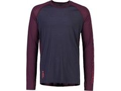 Triko s dlouhým rukávem Mons Royale merino TEMPLE TECH LS wine / 9 iron - Triko s dlouhým rukávem Mons Royale merino TEMPLE TECH LS wine / 9 iron