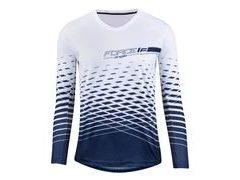 Dámský dres s dlouhým rukávem FORCE MTB ANGLE LADY, bílo-modrý - Dámský dres s dlouhým rukávem FORCE MTB ANGLE LADY, bílo-modrý