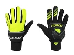 Rukavice cyklo zimní Force COVER, fluo - Rukavice cyklo zimní Force COVER, fluo