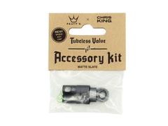 Ventilková sada PEATY'S X CHRIS KING (MK2) TUBELESS VALVES ACCESSORY KIT - SLATE/černo-šedá - Ventilková sada PEATY'S X CHRIS KING (MK2) TUBELESS VALVES ACCESSORY KIT - SLATE/černo-šedá
