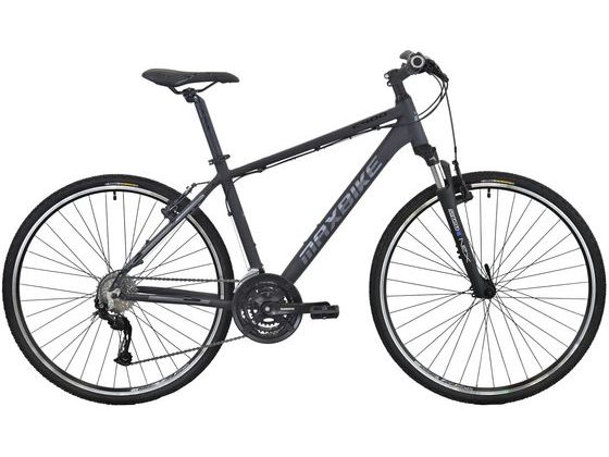 Pánské crossové kolo Maxbike Aras 28" - Černá Matná + Šedá