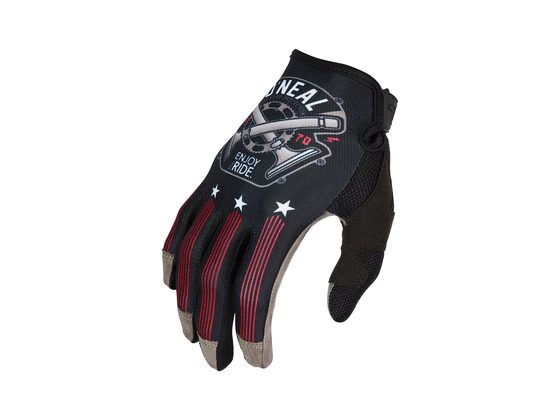 Dlouhoprsté rukavice O'NEAL MAYHEM GLOVE PISTON BLACK/WHITE/RED