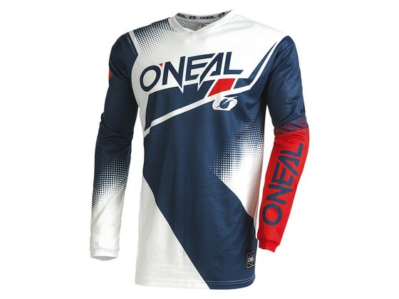 pánský dres dlouhý rukáv O'NEAL ELEMENT RACEWEAR modrá/bílá/červená