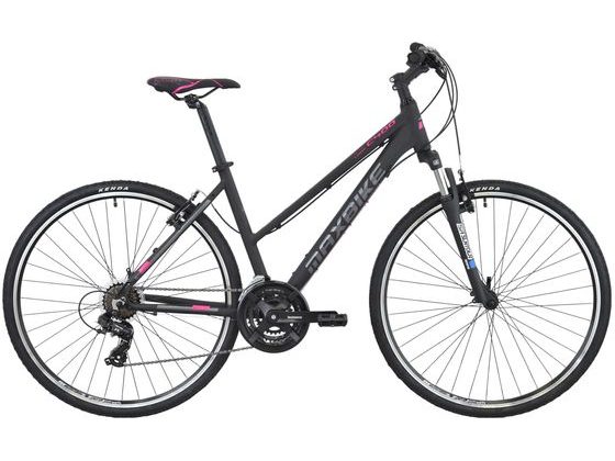 Dámské crossové kolo Maxbike Cavalla Lady 28" - Černý Mat / Růžová