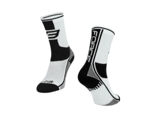 Ponožky FORCE LONG PLUS, bílo - černé
