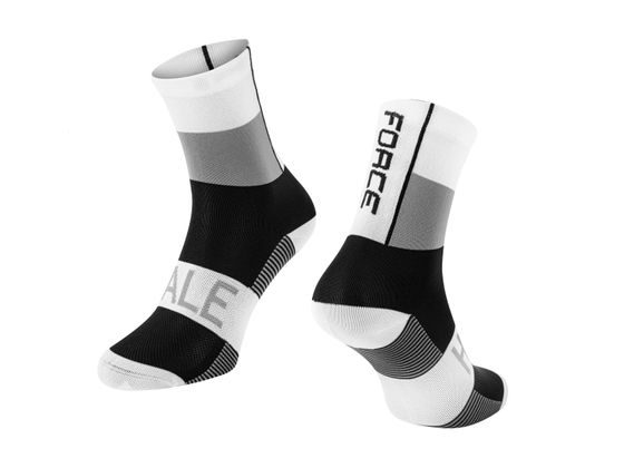 Ponožky FORCE HALE, bílo-šedo-černé