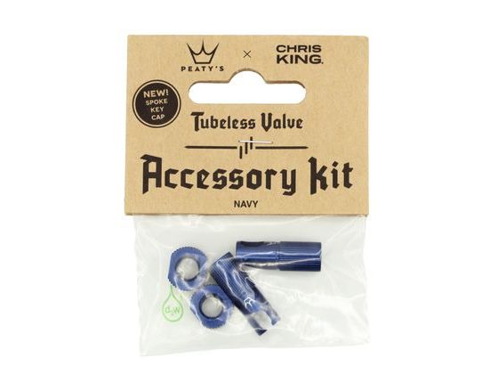 Ventilková sada PEATY'S X CHRIS KING (MK2)TUBELESS VALVES ACCESSORY KIT - navy/tmavě modrá