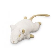 Nobby plyšová myška s šustivými telom a kocúrnikem obyčajným - 19cm biela 1ks