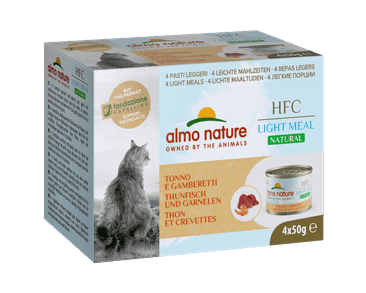 ALMO NATURE HFC NATURAL LIGHT MEAL CAT MEGAPACK TUNIAK A KREVETY 4X50G EXP. 04/2024 ZĽAVA 30%