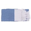 Modro-bílý ručník Premium Fouta (do sauny a na pláž)