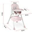 Vysoká židle se stolkem Milo růžová