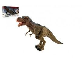 Dinosaurus chodící plast 40cm na baterie se světlem se zvukem v krabici