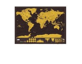 Stírací mapa světa deluxe - černá