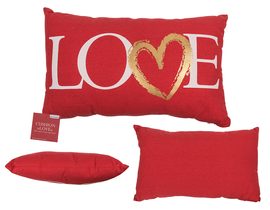 Červený dekorační polštářek, Love