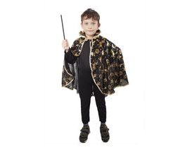 Dětský plášť Čaroděj černý čarodějnice / Halloween