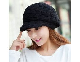 Pletený baret - černý