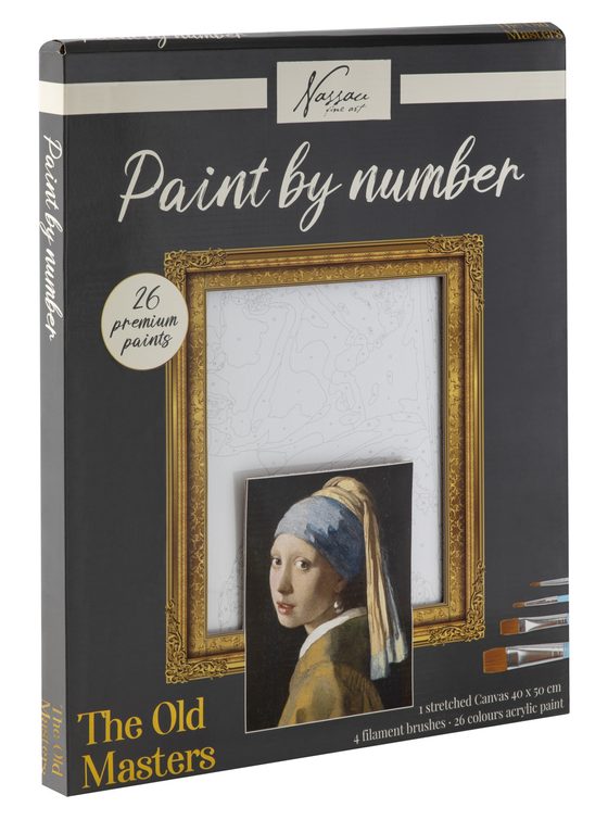 Malování podle čísel na plátno Dívka s perlou 40x50 cm