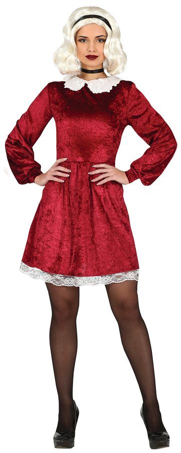 Moderní čarodějnice - Červené šaty Kostým pro dospělé ženy Velikost L 14-16