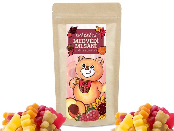 LIPOO SVÁTEČNÍ MEDVĚDÍ MLSÁNÍ, mix čajoví medvídci, 250g