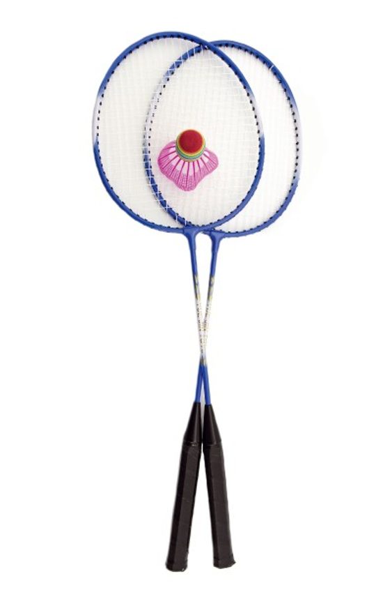 Badminton kovový 2pálky a 1míček 3 barvy v síťce