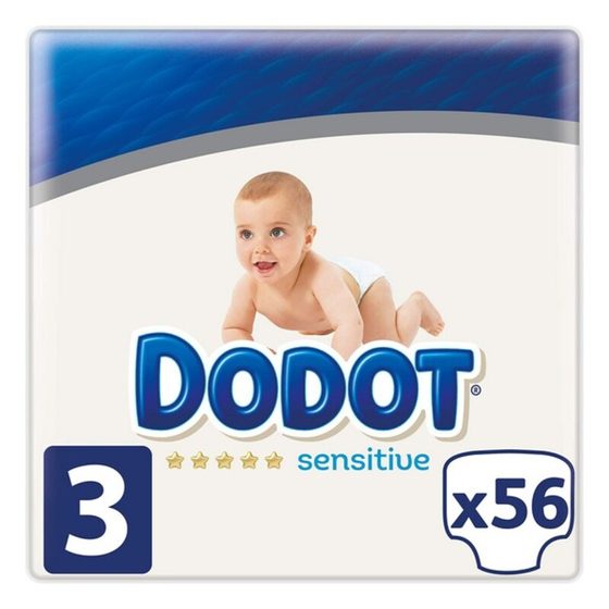 Plenky na jedno použití Sensitive Dodot Velikost 3 (56 uds)