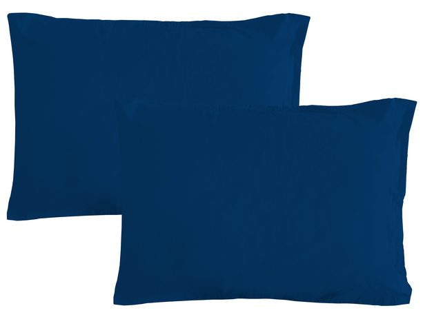 Obliečka na vankúš talianskej výroby 100% bavlna - 2 ks tmavo modrá