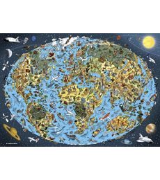 Puzzle Kreslená mapa světa 1000d - Produkt Puzzle Kreslená mapa světa 1000d